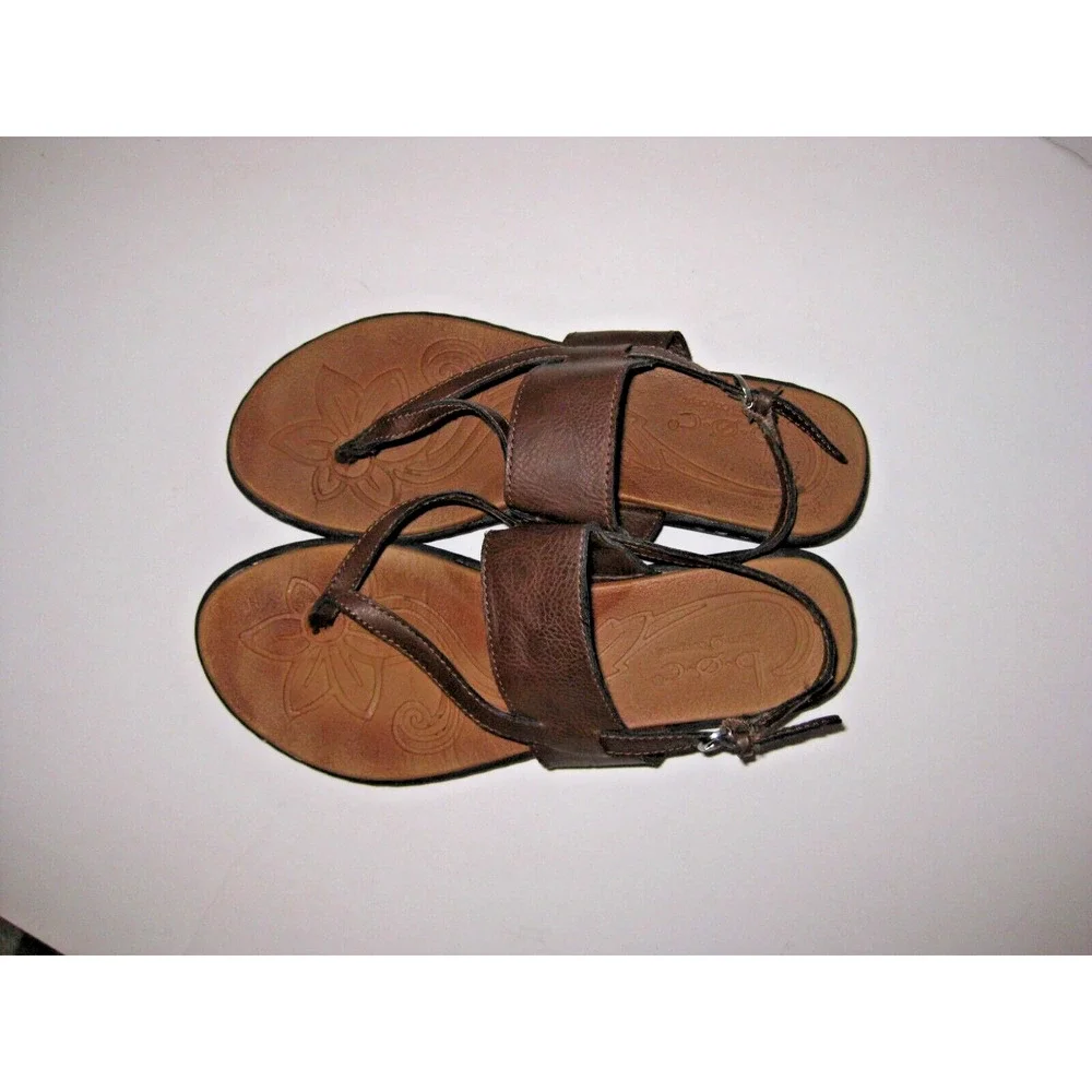 Born Concept Sandals Women’s 7 M Thong Slingback Flats Brown‎ Faux Leather